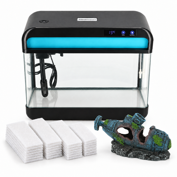 13L AquaImpact Starterpaket mit Aquarium, Dekoration und Ersatzfiltern